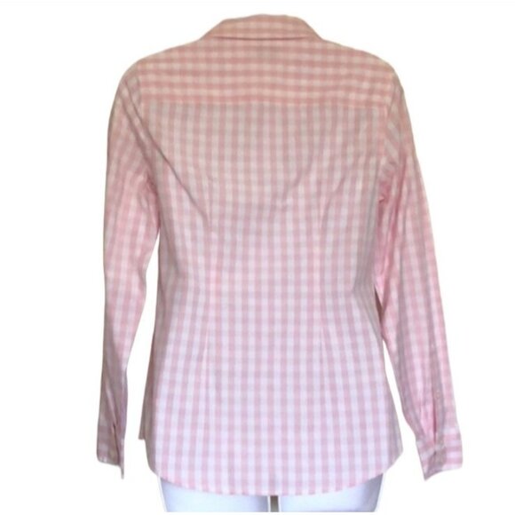 Vineyard Vines Womens Pink Gingham Button Down Shirt Size 12 Long Sleeve Classic - Picture 6 of 11